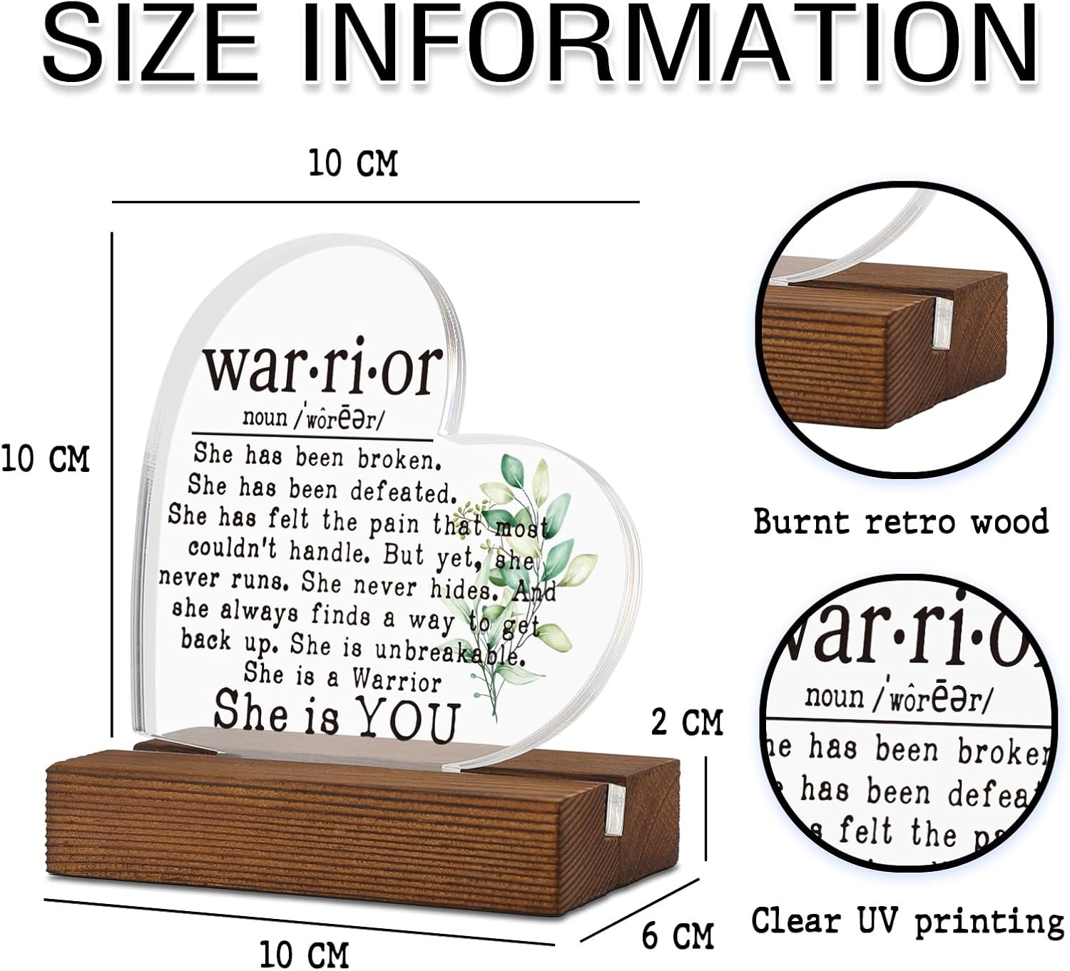 TRCENDE Inspirational Gift for Cancer, warriors gifts for women men boys, Mental Health Warrior,Breast Cancer Survivor Gift for Mom, Encouragement Gift,Desk Decorative Sign for Home Office XAk203 - Image 8