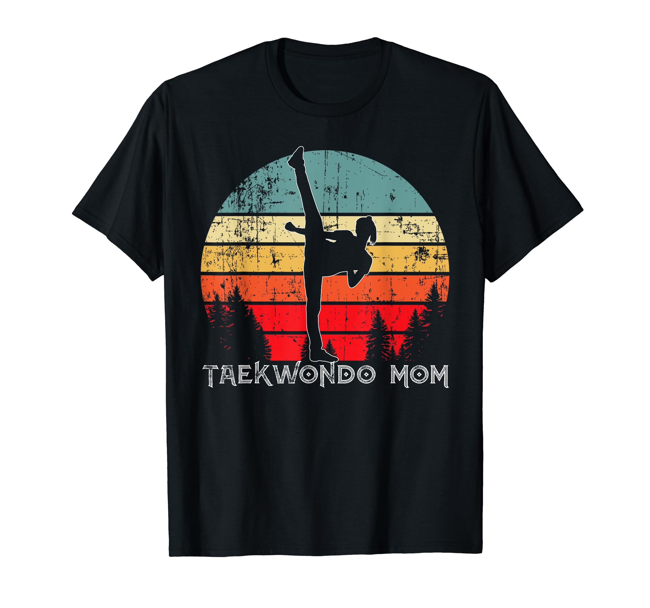 Taekwondo Mom Female Daughter T-Shirt, Black