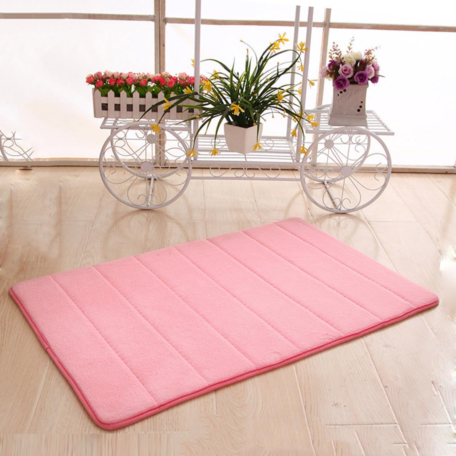 Tappeto da bagno morbido in memory foam, extra morbido, antiscivolo, assorbente, ad asciugatura rapida, per bagno, cucina, casa (80 x 200 cm, rosa)