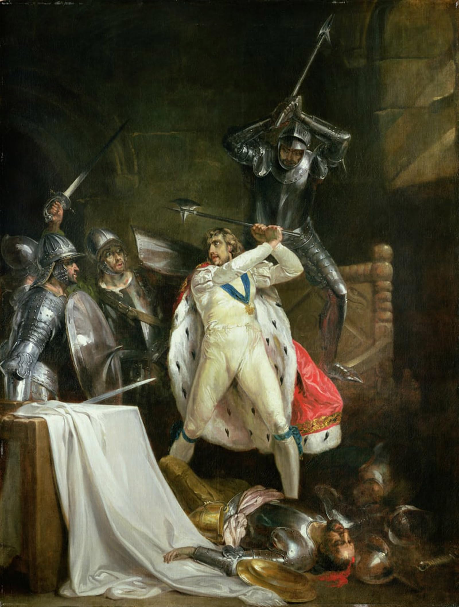 POSTERIIk Vintage Classic Picture Landscape Artwork the Death of King Richard Ii by Wheatley Portrait Canvas Painting for Office Home Decor 60x90cm