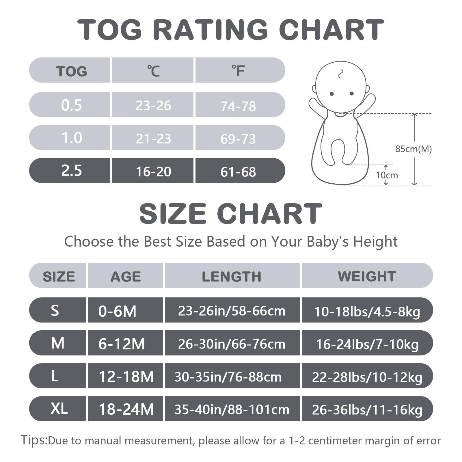 Mosebears Winter Baby Sleeping Bag 2.5 Tog Soft Cotton Wearable Blanket Sleeveless Baby Sleep Sack Designed for Boys and Girls Cute Prints (Bear - Image 4