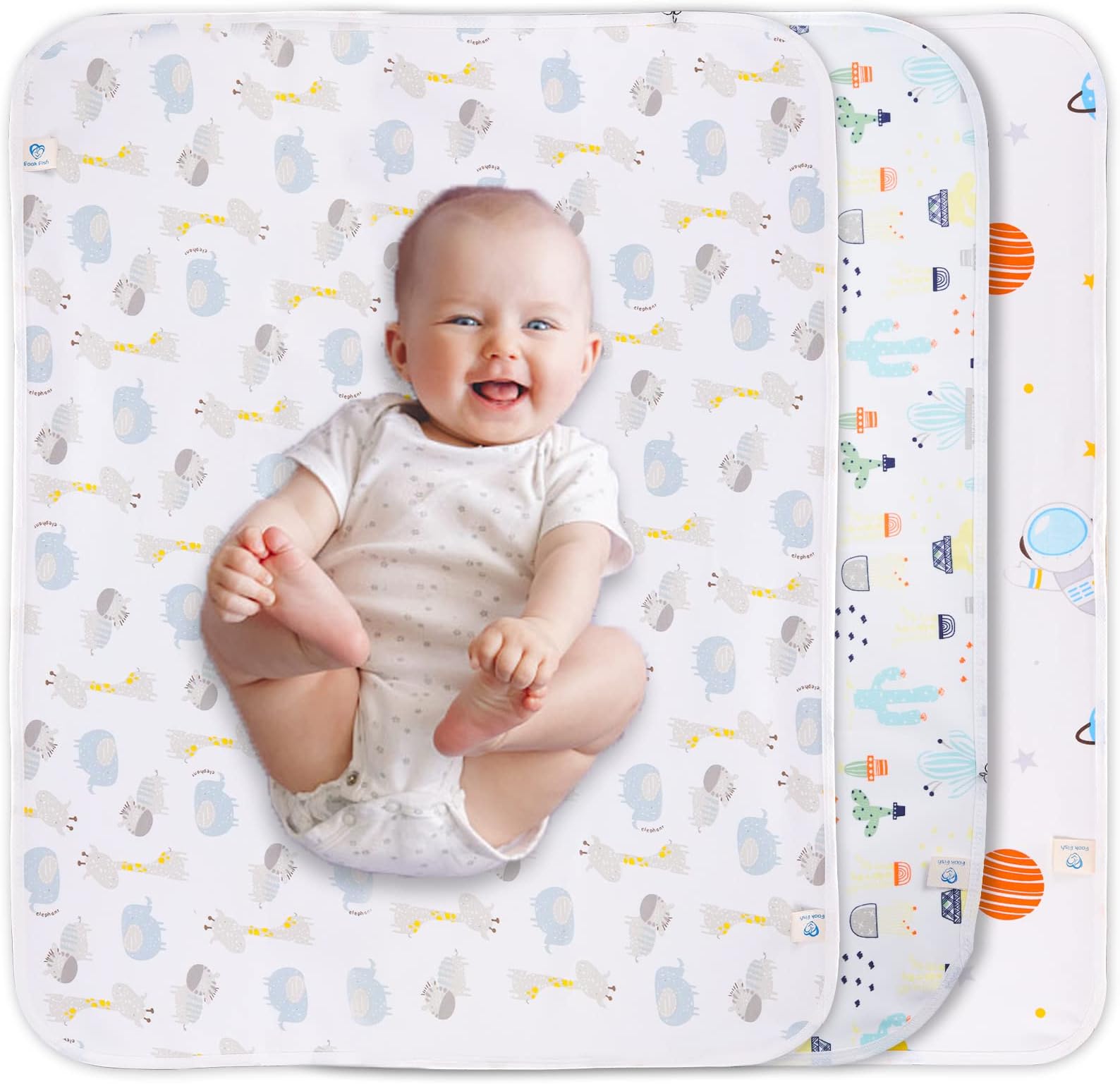 Baby Portable Changing Pad Changing Table Pads Diaper Changing Mat Liners 27.5X22 inch Reusable Washable Waterproof Changing Pads for Baby 3 Pack