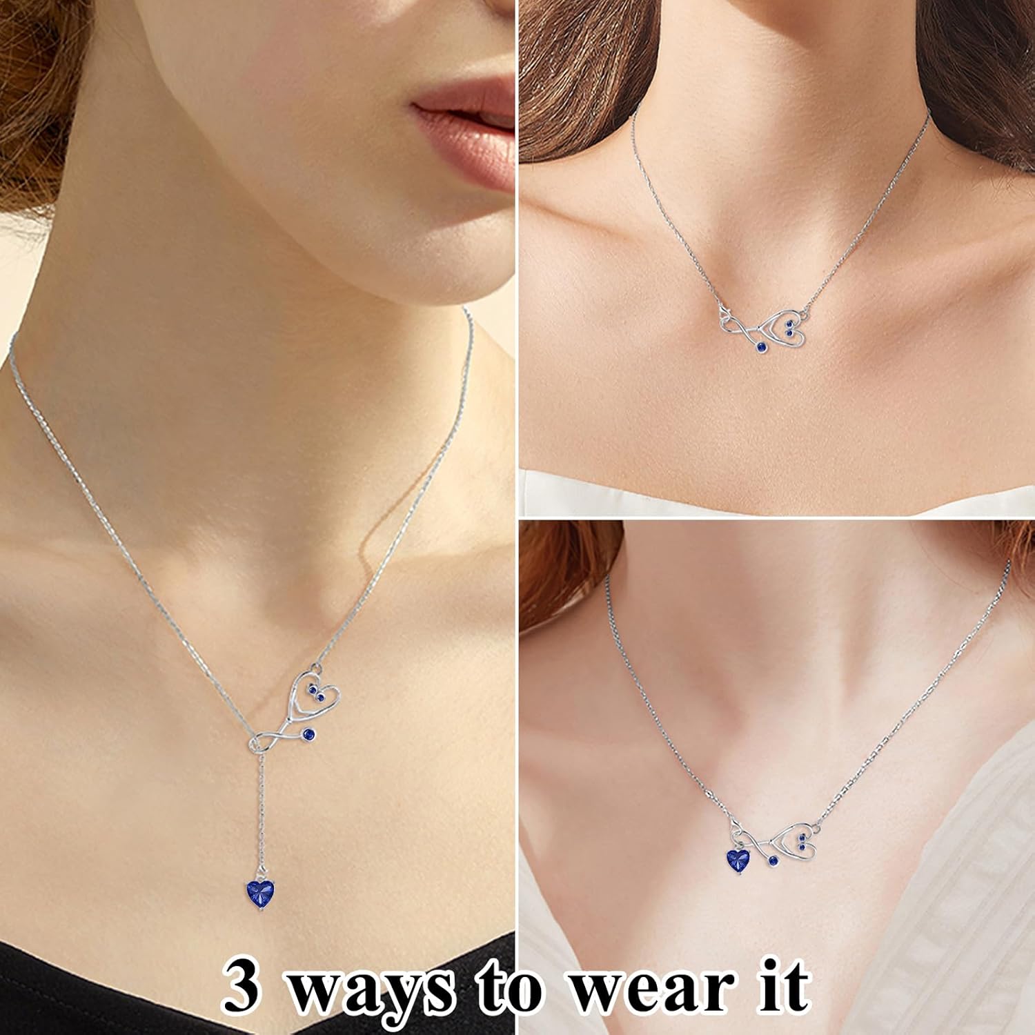 Stethoscope Necklace 925 Sterling Silver Medical Jewelry with Birthstone, Gift for Doctors Nurses Medical Students, Graduation RN Present - Image 2