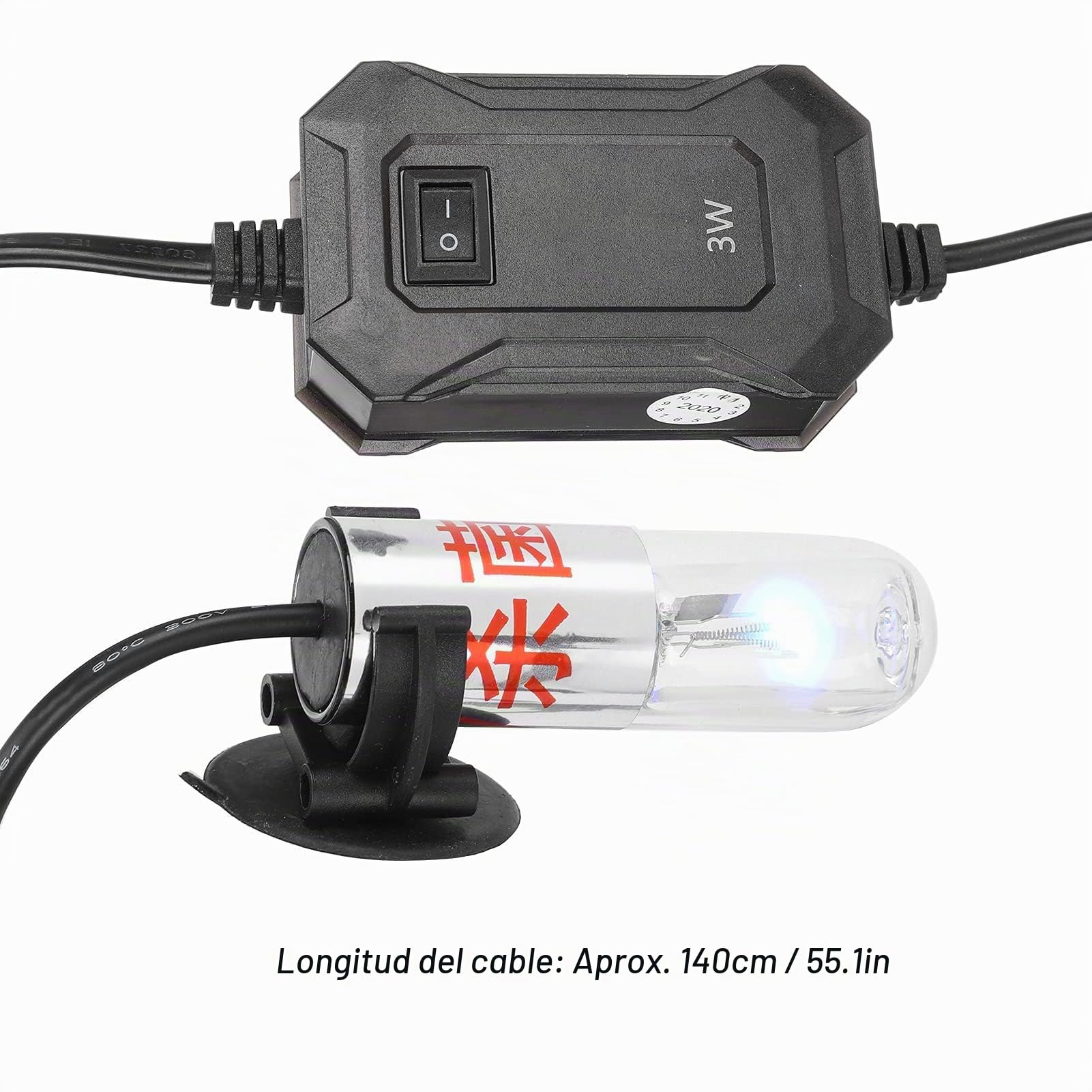 Luz de Limpieza de Tanque de Peces, 220V (enchufe de la UE 3W) Lámpara de Luz UV Mini Desinfectante UV Acuario Luz UV Máquina de Limpieza de Tanque de Peces para Tanque de Filtro (Enchufe de la UE 3W)