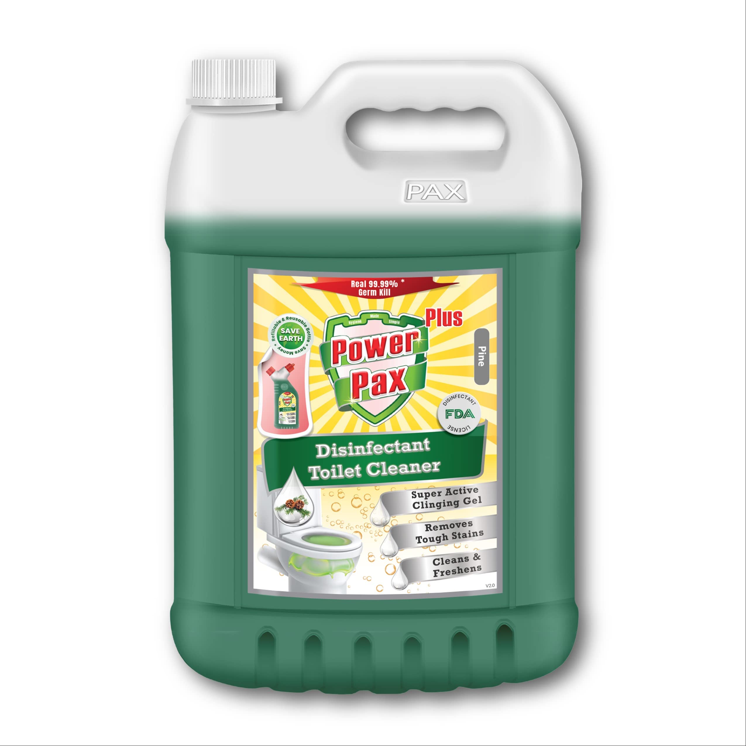 PowerPax Plus Mild & Safe Disinfectant Toilet & Urinal Cleaner (Pine), 5L (B09FGSJTGT) Amazon Price History, Amazon Price Tracker