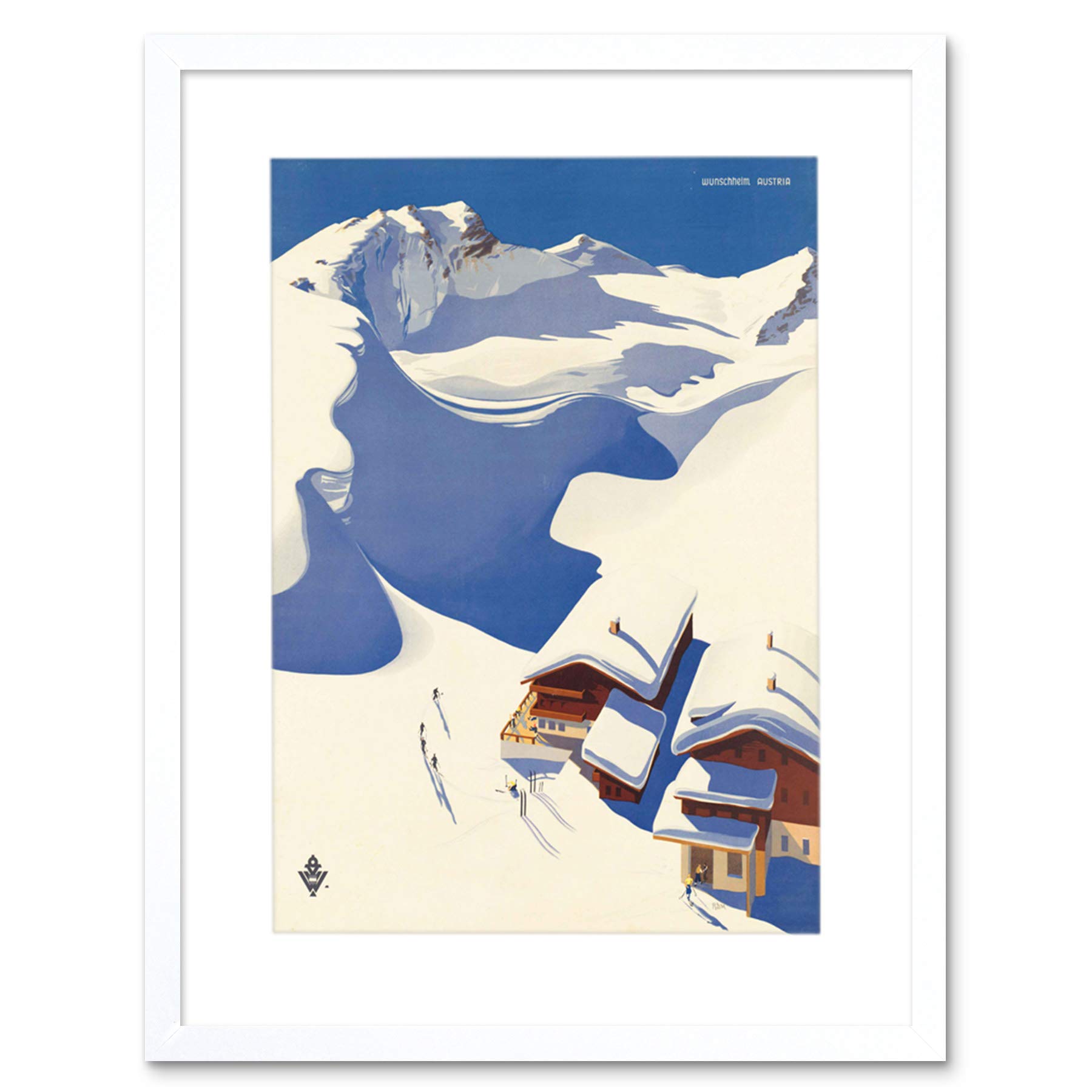 TRAVEL WINTER SPORT SNOW SKI CHALET ALPS AUSTRIA FRAMED PRINT PICTURE F12X1551