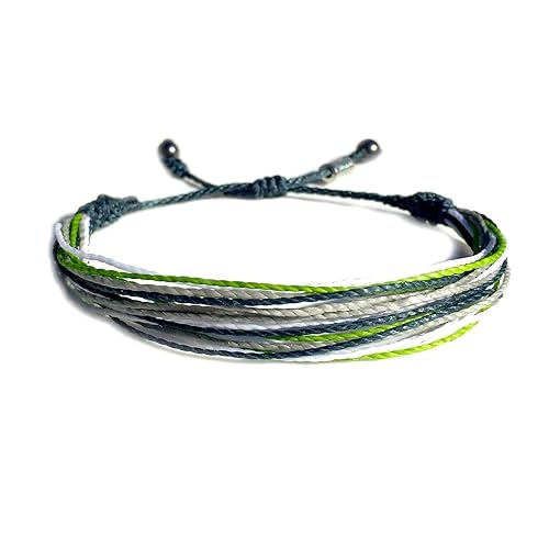 Mens Bracelet Groomsman Gift for Wedding Knotted Pull Cord Adjustable Friendship Bracelet with Hematite in Navy, Gray, White and Green for Best Man