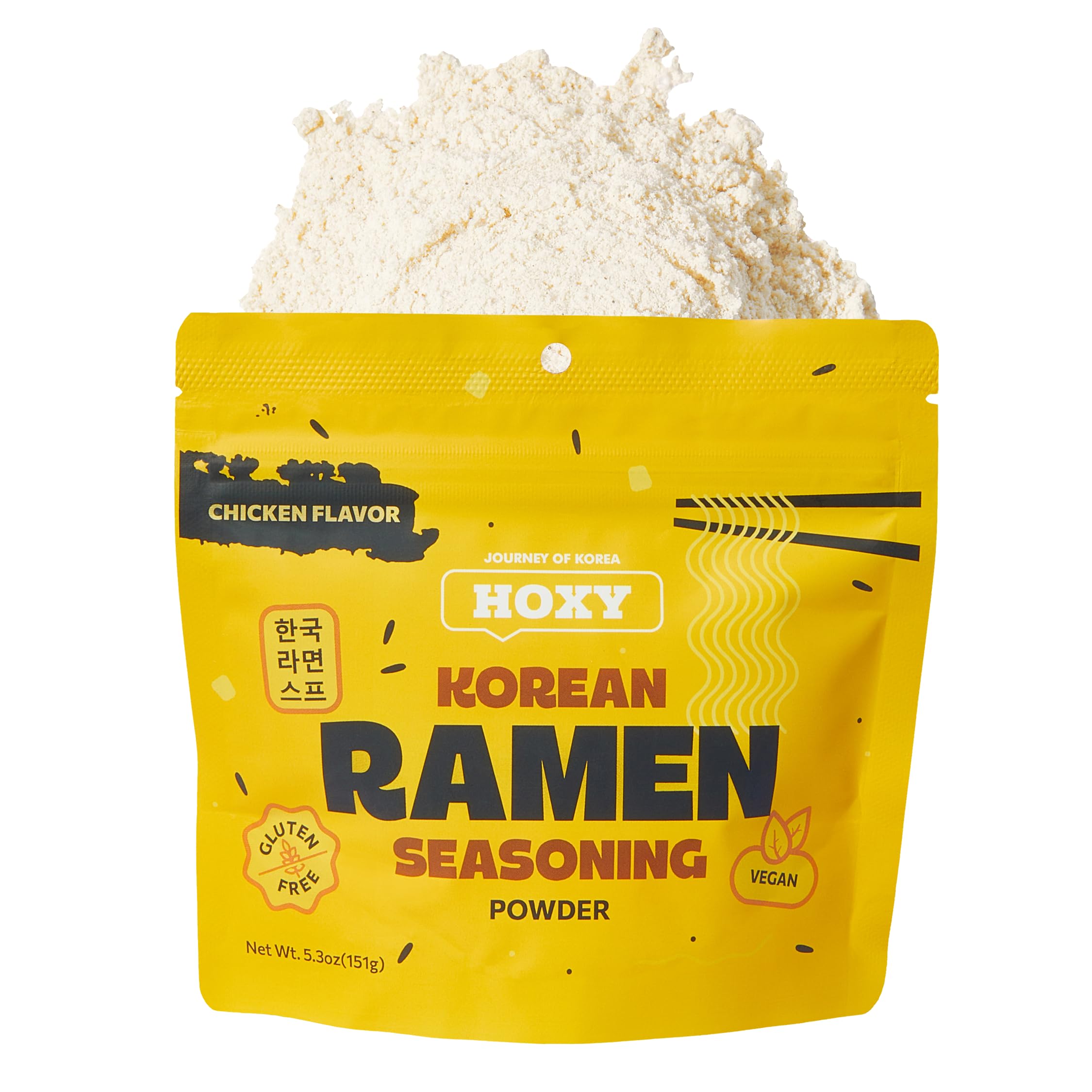 HOXY Journey of Korea "Korean Ramen Seasoning" | Gluten Free, Vegan | Finest Ramen Seasoning Powder | 5.3oz (CHICKEN, Pack of 1)