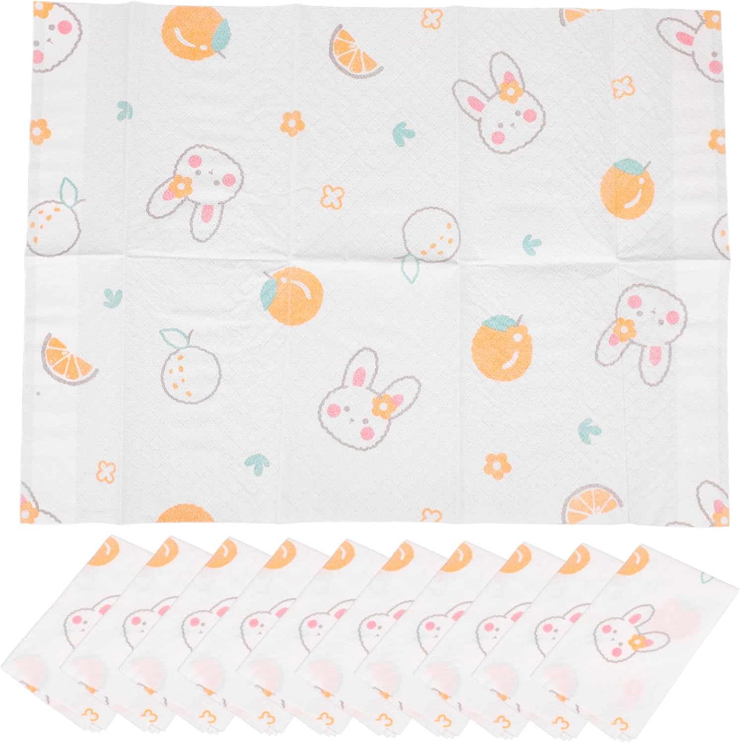MAGICLULU 10pcs Restaurant Table Mats Disposable Placemats Boy Girl Placemats Easy-Clean Orange Rabbit