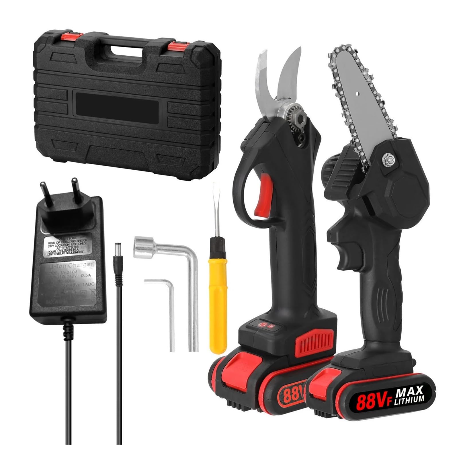 Portable Cordless Electric Pruning Shears Rechargeable Battery Powered Tree Branch Pruner Garden Clippers 25mm Cutting Diameter