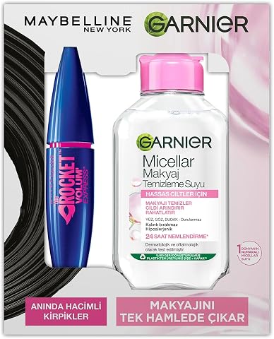Maybelline Rocket Maskara + Garnier Micellar 100 ml