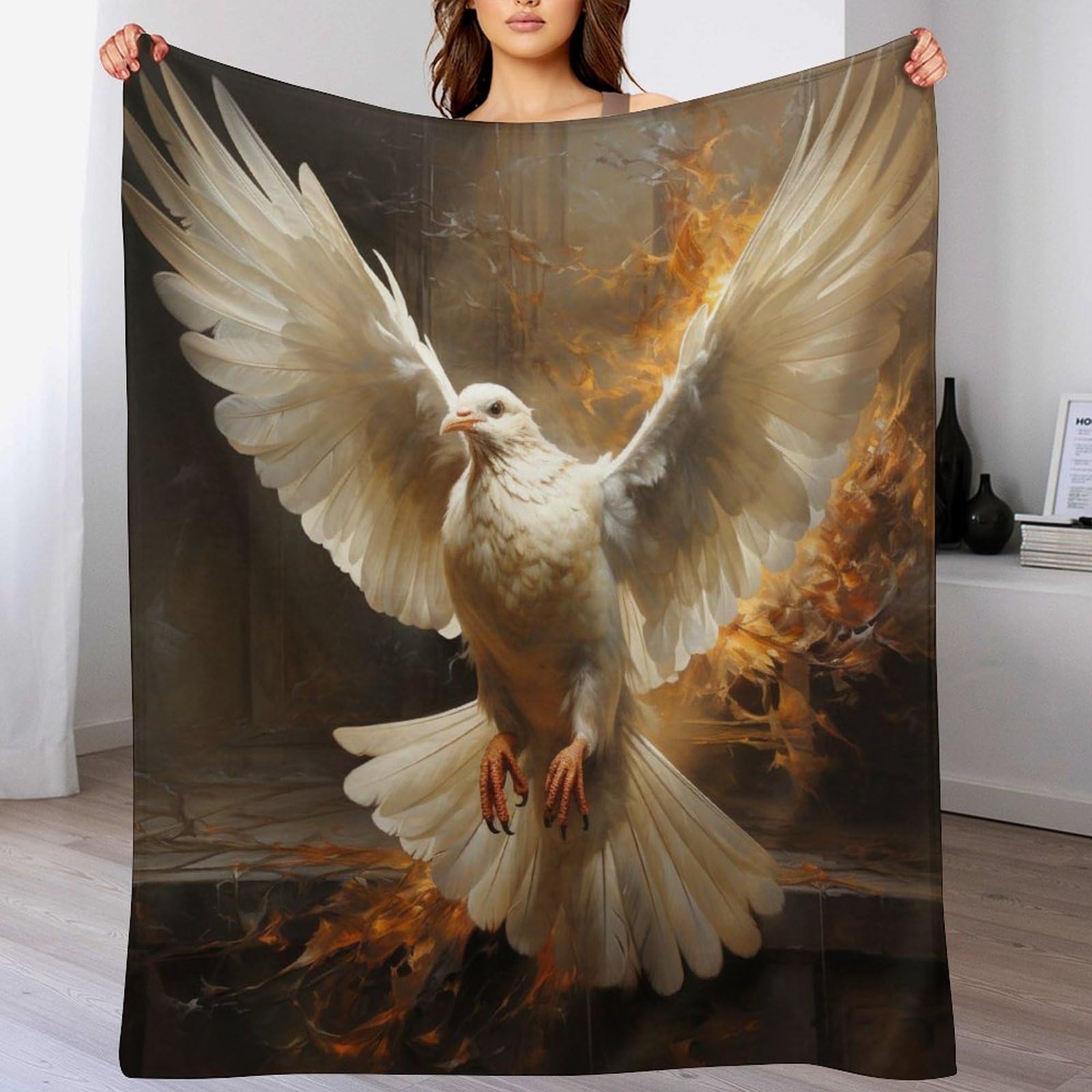 Manta de franela Vogelie de 180 x 200 cm con acabado textil Premium para cama