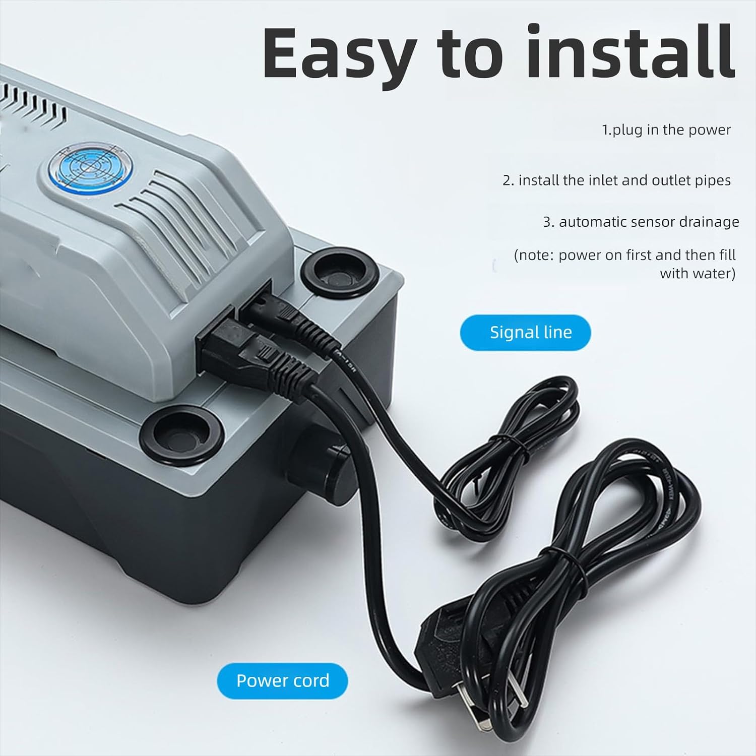 Hilitand Condensate Pump, Automatic Condensate Removal Pump 500LPH 2L Tank 12m Lift Quiet for HVAC Dehumidifier Air Conditioner