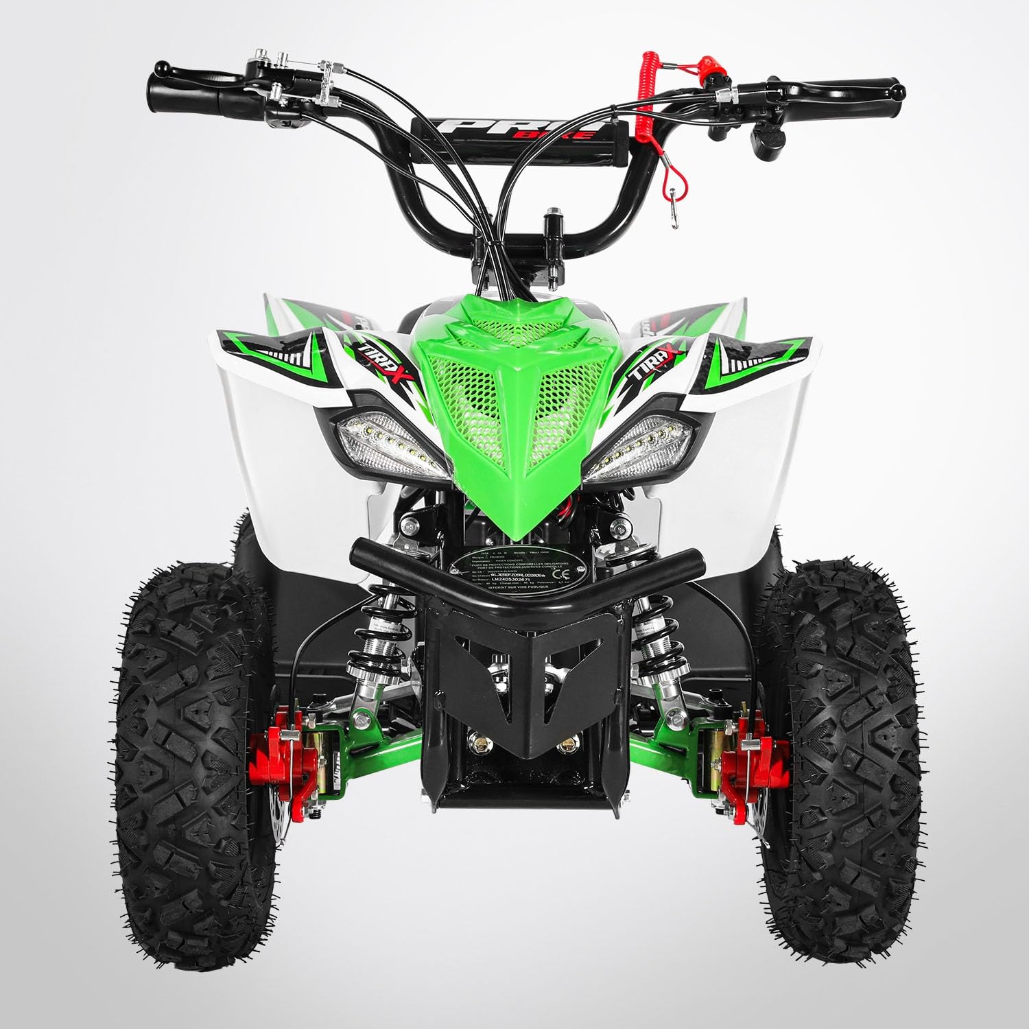 Pocket Quad TIRAX 800W - Mini Quad Enfant Électrique 800 W - Vert et blanc