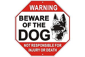 Warning Beware of Dog Sign for Fence, Funny