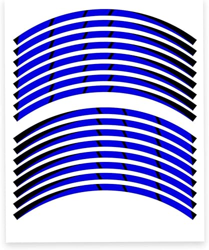 Miniatura 2 de KETABAO Calcomanías adhesivas de llanta de 17 pulgadas a rayas S01 compatibles con YZF R6 R1 MT 03 125 09 07 10 Tracer 700 FZ25 (azul)