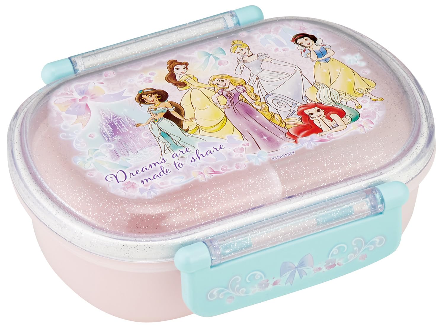 Skater QAF2BAAG-A Children's Bento Box, 12.2 fl oz (360 ml), Fluffy Lid, Made in Japan, 1 Tier, Dishwasher Safe, Microwave Safe, Disney Princess 25 Girls