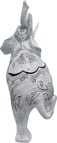 Miniatura 4 de George S Chen Imports Figura de estatua coleccionable tailandesa para decoración tronco arriba-elefante tailandés 88246blanco