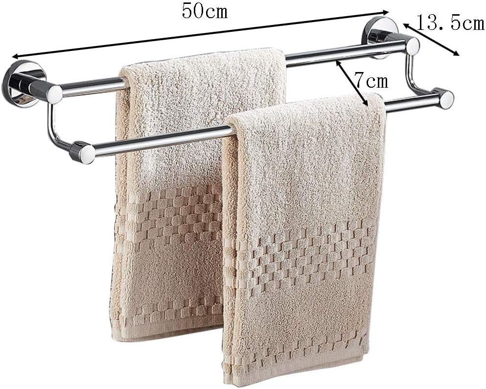 Hits Online Shop(ヒッツオンラインショップ) タオルバー タオル掛け - ファミリーホテルのバスルームキッチン、 タオルバー タオル掛け - ファミリーホテルのバスルームキッチン、壁取り付け用ステンレス製タオル掛け、ダブルタオル掛け、一体型タオル