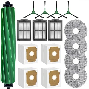 16 Pcs Accessories Kit for iRobot Roomba Plus 505/405 Combo Robot Vacuum, Replacement Parts, Accessories Parts 1 Main Brush, 4 Side Brush, 3 Filter, 4 Mop Cloth, 4 Dust Bag