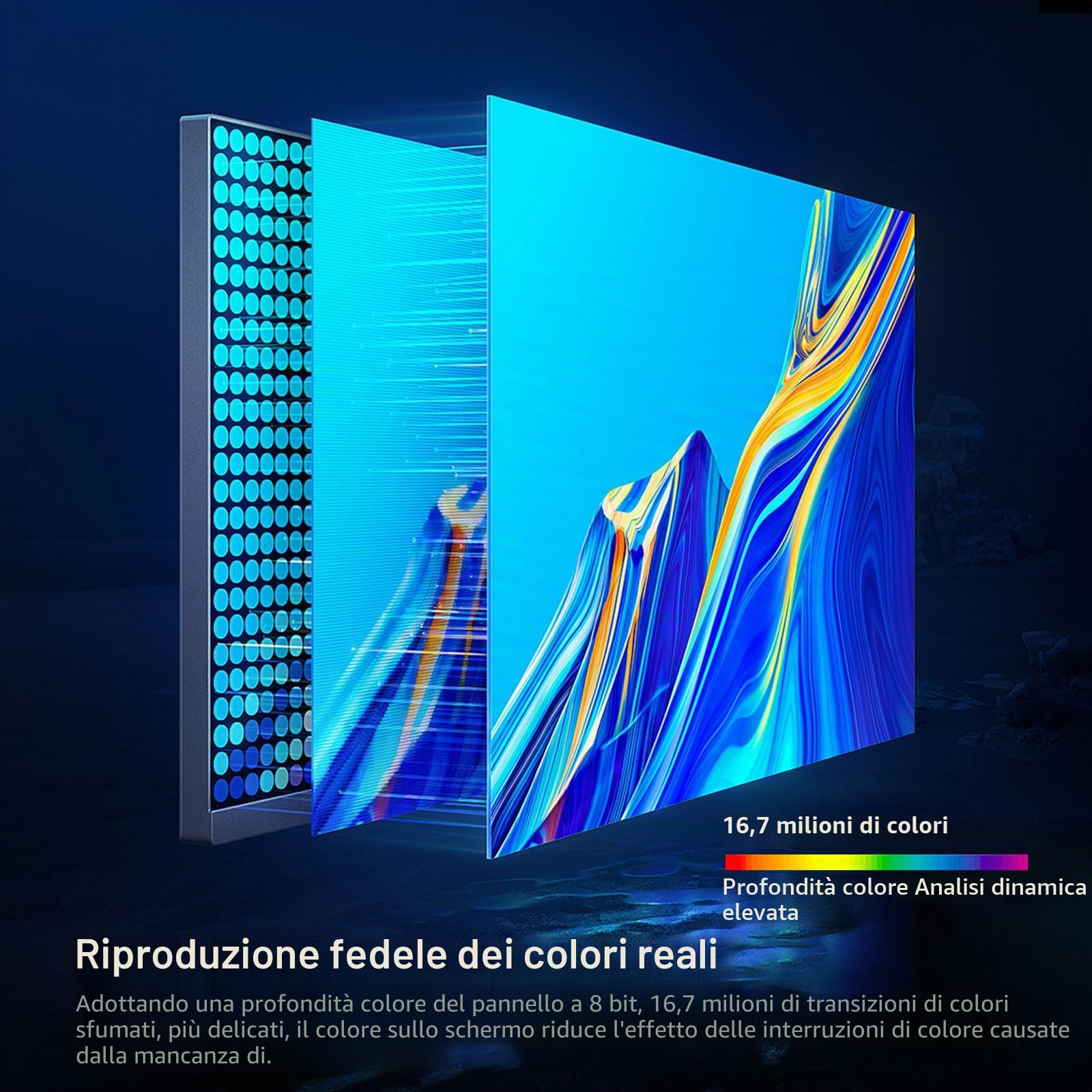 Gawfolk Display PC 4K UHD da 32 pollici, monitor per computer ultra nitido (3840×2160p), 100% sRGB, angolo di visione di 178°, porta HDMI、Display, compatibile con montaggio a parete 100 * 100MM - Nero