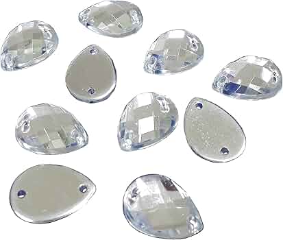 Strass Da Cucire Neri 70 Pezzi - 7 Forme Diverse - Per Abbigliamento E Fai Da Te