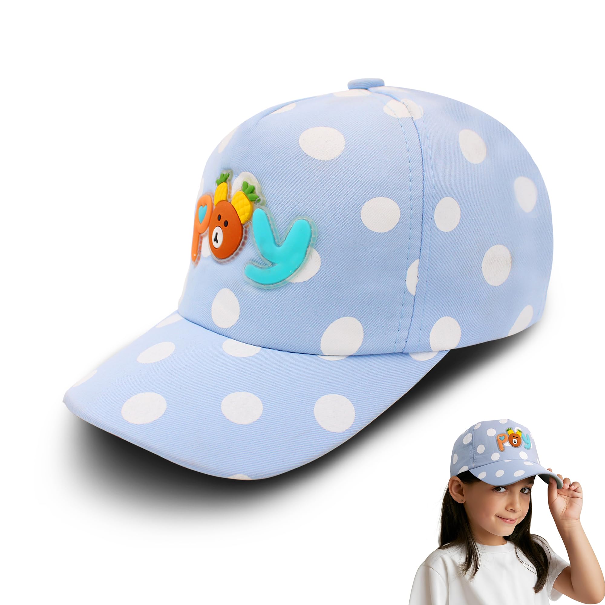 VRITRAZPrinted Cartoon Character Little Cap for Kids, Baby Girls and Boys 3-12 Years