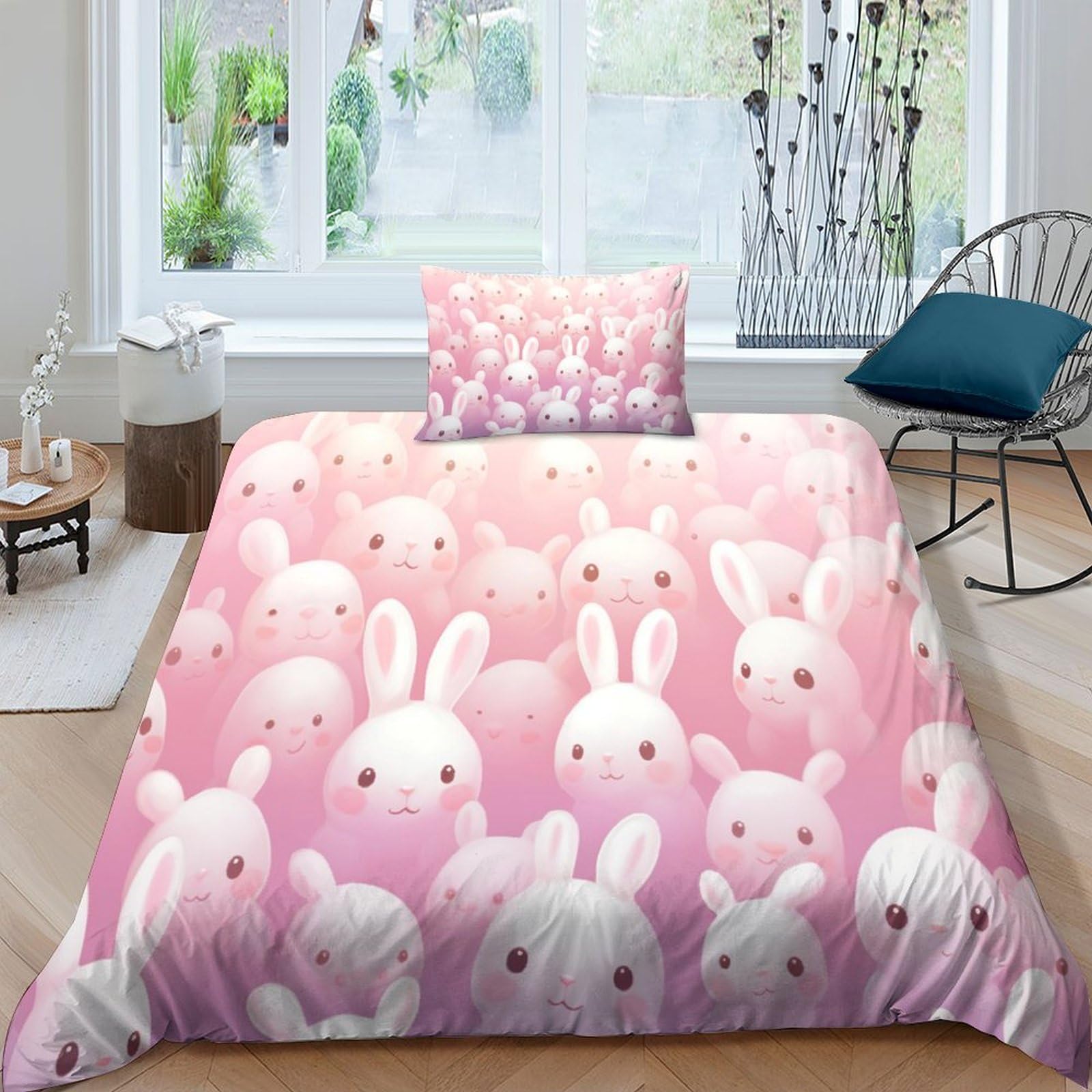 Housse de couette lit simple 135x200 pour chambre d'enfant cosy