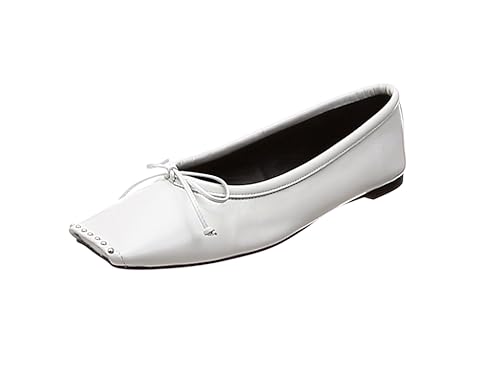 Amazon チェンバー バレエシューズ Sq Flat Stud Ballet レディース White 24 5 Cm Chembur チェンバー バレエシューズ
