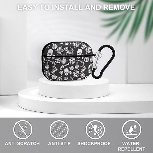 Miniatura 3 de Funda con diseño de pirata para Airpods Pro (21 generación) con llavero, funda protectora completa a prueba de golpes, funda rígida de policarbonato