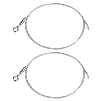 2 Packs Adjustable Picture Hanging Wire Stainless Steel Hanging Wire Rope for Billboards Display Gallery Exhibition Frame Ceiling Mount Wire, Supports up to 44lb