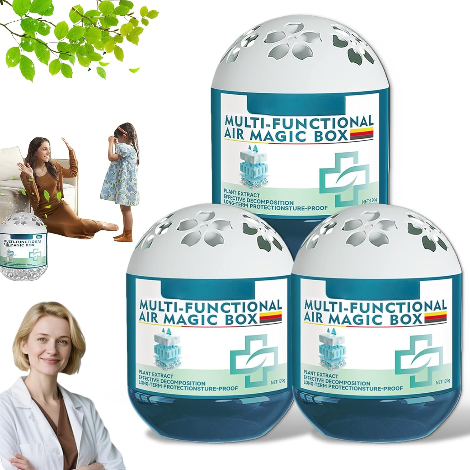 2026 Upgraded Indoor Air Purification Dust Removal Magic Box, Automatic Dust-Sucking & Plant-Based, Multi Functional Air Magic Box Dust Cleaner, No Electricity & Noise for Any Room (5pcs)