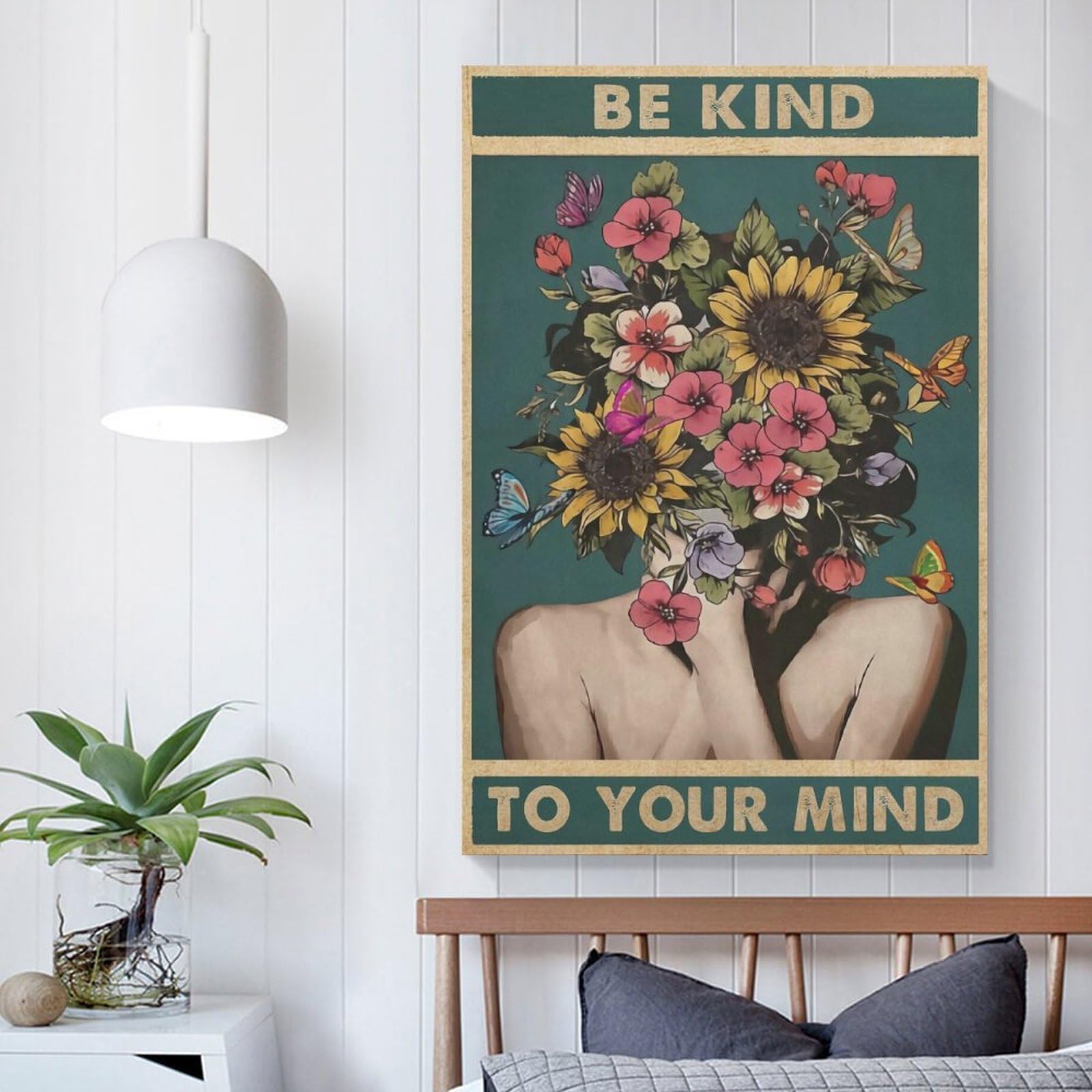 Poster 'Be Kind To Your Mind' - Stile Vintage Hippie Per Pareti Di Casa, Ufficio O Caffè - Foto 6