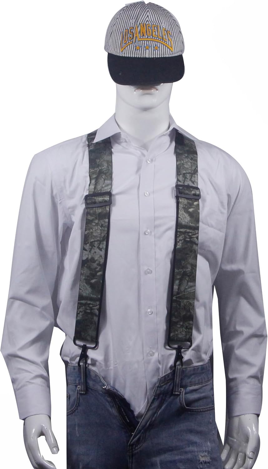 Men’s Heavy Duty Belt Loops X Back 2 Inch Suspenders with 4 Snap Hooks - Image 2