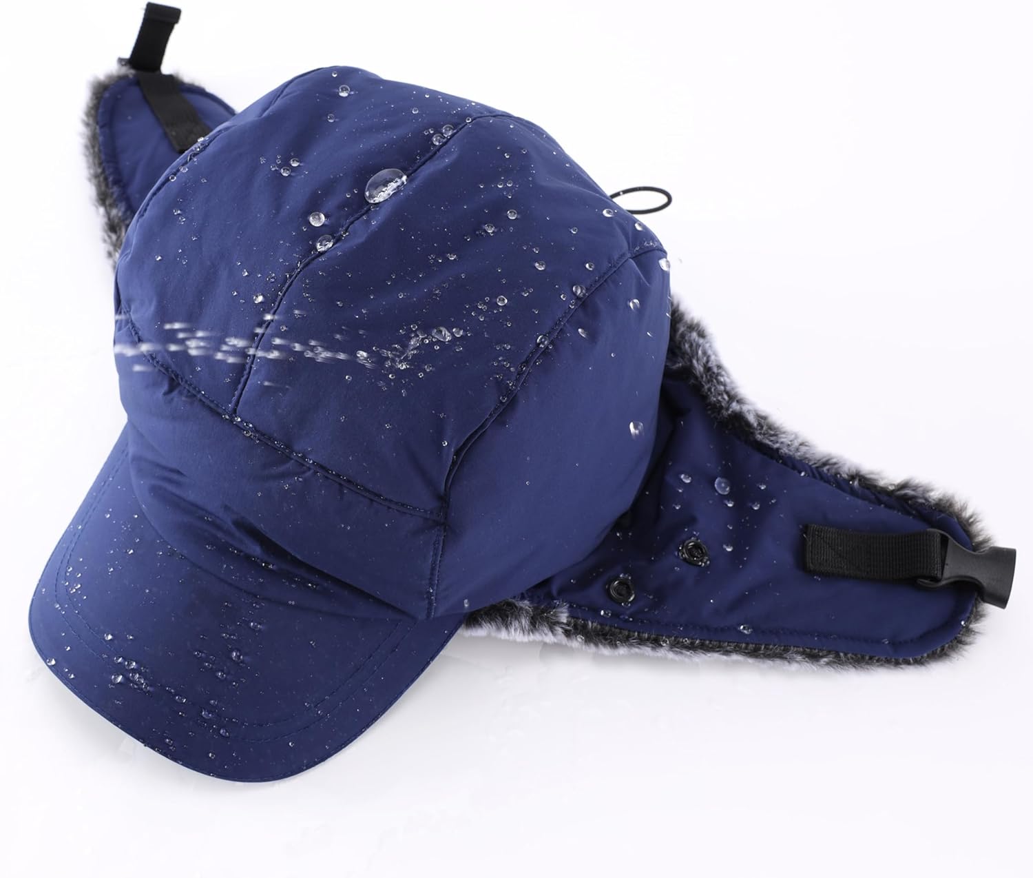 Home Prefer Waterproof Mens Faux Fur Trooper Trapper Hat Hunting Warm Winter Hat with Ear Flaps Visor Face Mask - Image 5