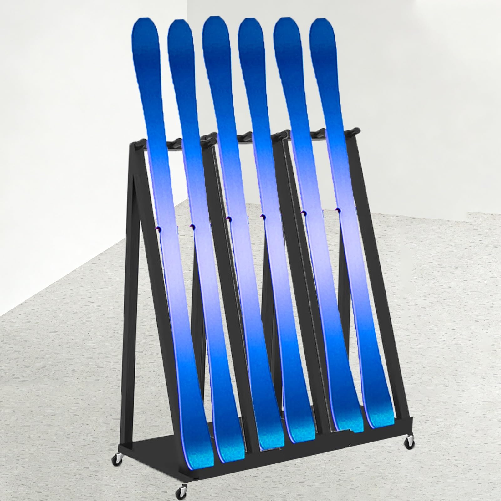 Porte-skis d'intérieur vertical : le support au sol sur roues pour ranger vos longboards