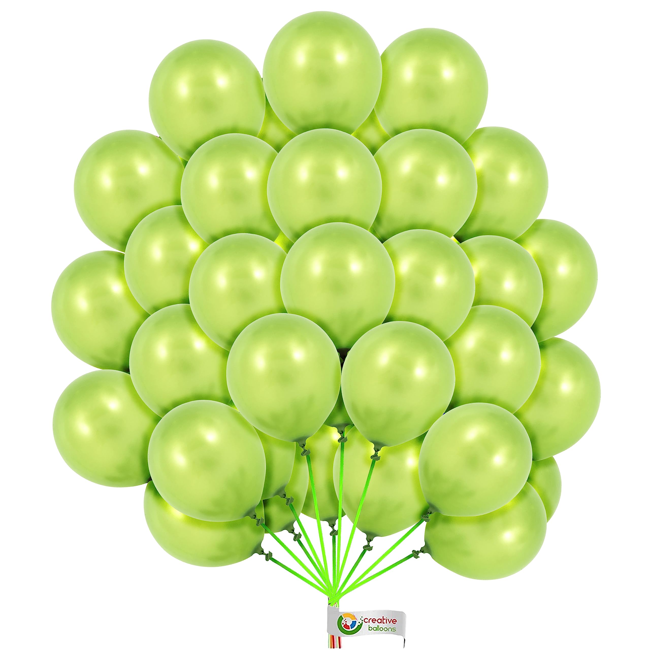 Light Green Balloons 10 Inch Metallic Balloons Latex Party Balloons for Wedding Engagement Baby Shower Birthday Party Decorations Metallic Light Green Balloons Pack of 50