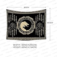 Vista 16 de F-FUN SOUL Tapiz de los vikingos nórdicos, franela suave, 40 x 30 pulgadas, nudo triskele vikingo, runa celta, tapiz de mitología estética