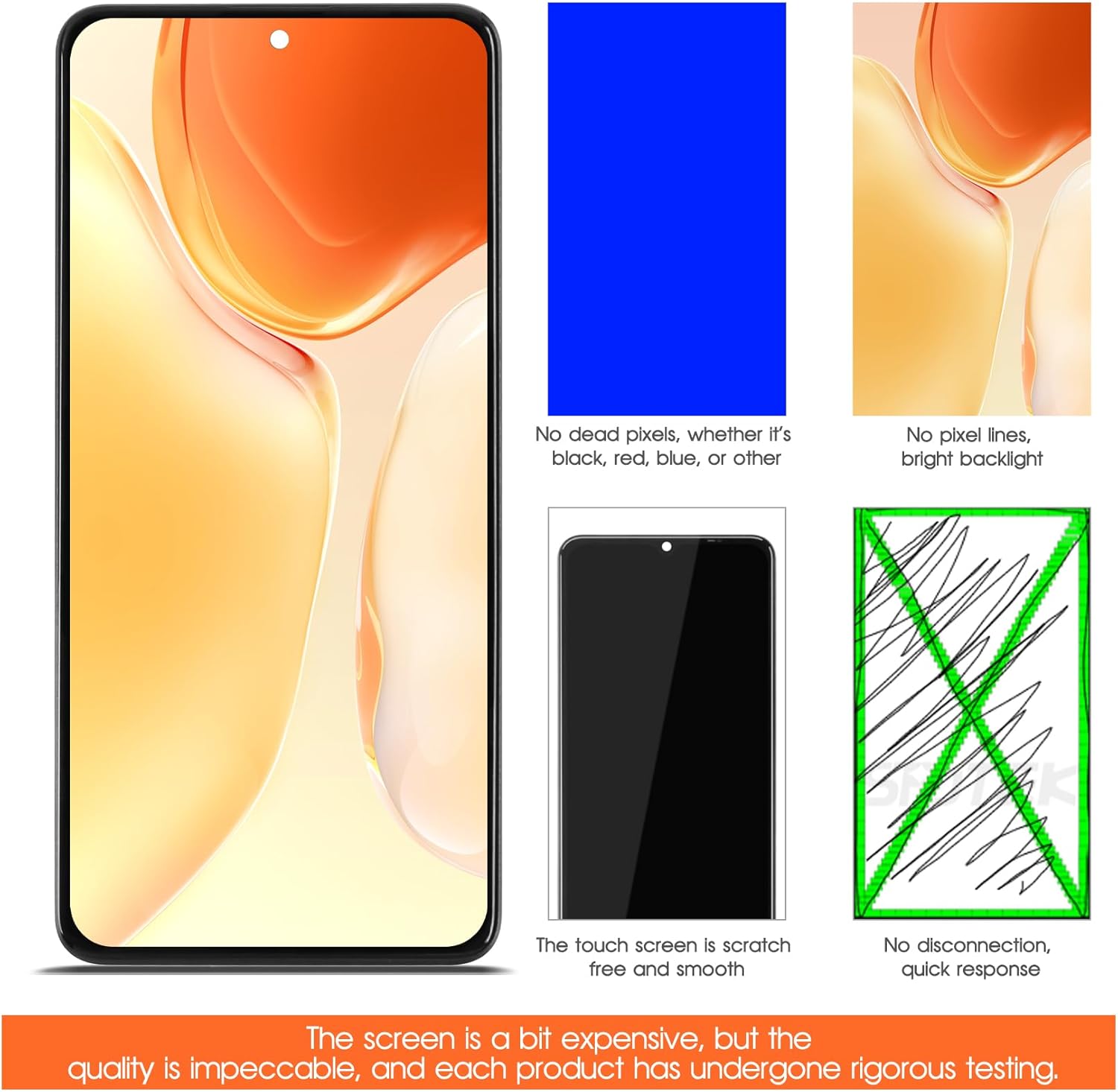 INCELL for Xiaomi Redmi Note 13 Pro 5G Screen Replacement for Xiaomi Note 13 Pro 5G LCD Display 2312DRA50C, 2312CRAD3C, 2312DRA50G, 2312DRA50I LCD Digitizer Touch Assembly with Frame