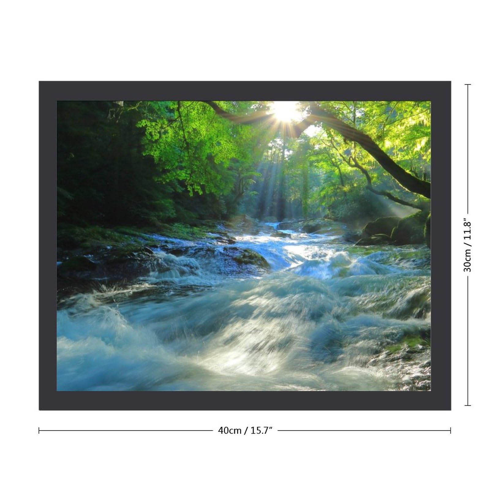 Amazon.co.jp: 森の中を流れる渓流 絵画 絵 幻想的な風景 緑豊か