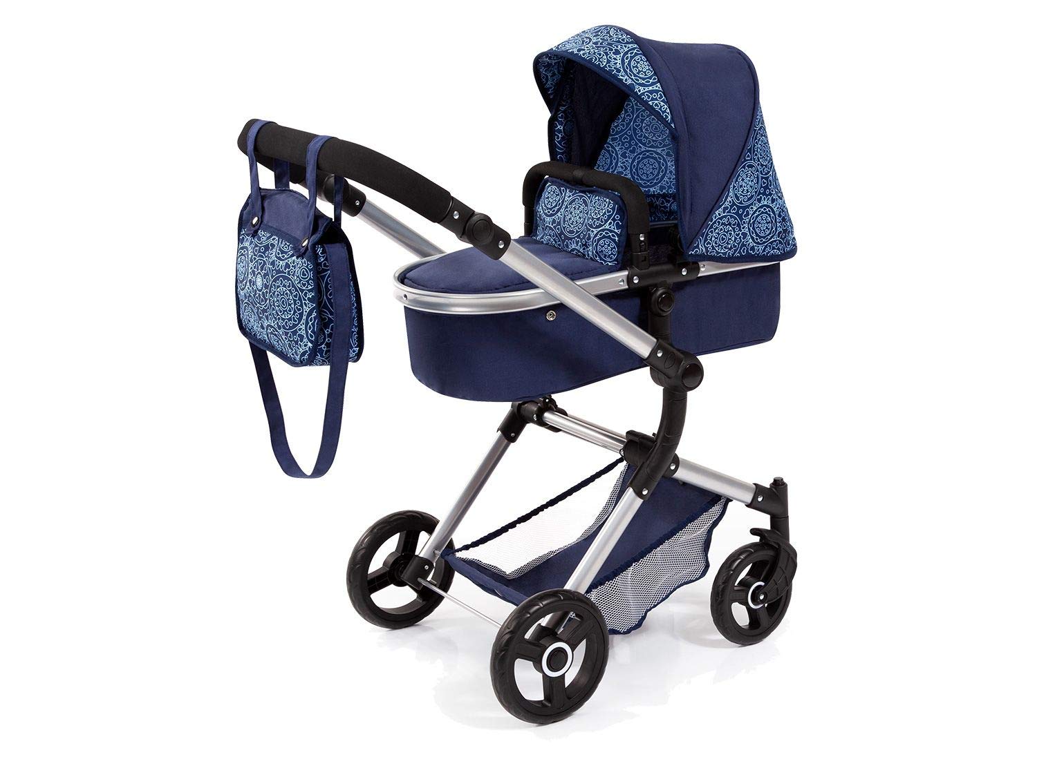Poussette Poupée Bayer Design Combi Xeo - Guidon Réglable, Nacelle Réversible - Pour Poupon Jusqu'à 46 Cm - Avec Sac