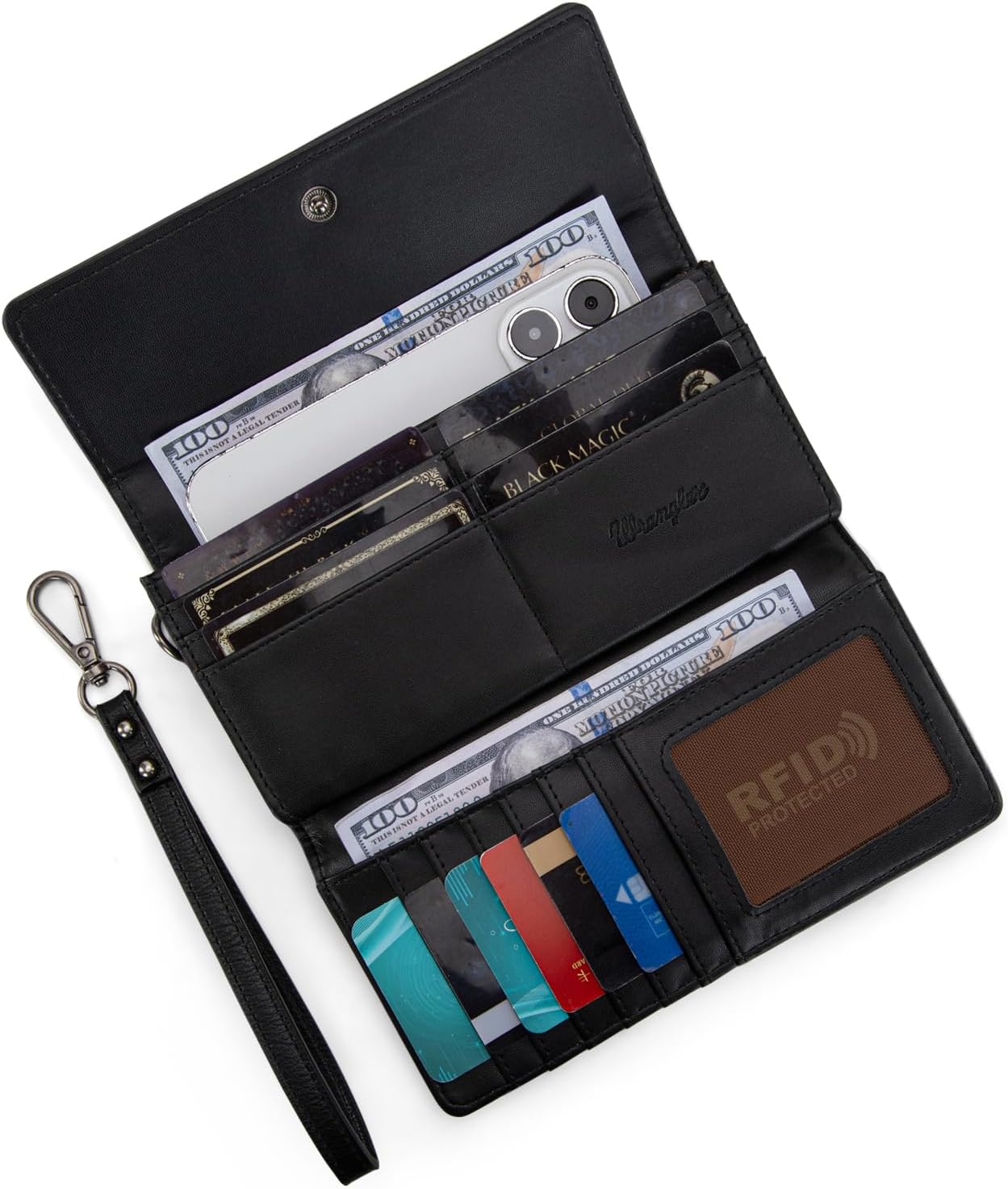 Wrangler Western Wallet for Women Aztec Turquoise Clutch Puese Trifold Wristlet Wallets - Image 3