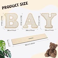 Vista 6 de 4 Pcs Rattan Wood Baby Letters - Boho Nursery Decor for Baby Shower Rustic Alphabet Letter Home Decoration for Newborns & Birthday Gifts Perfect