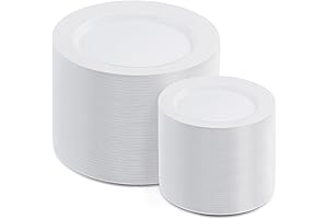 AOZITA Bulk Plastic Plates 200 Pack