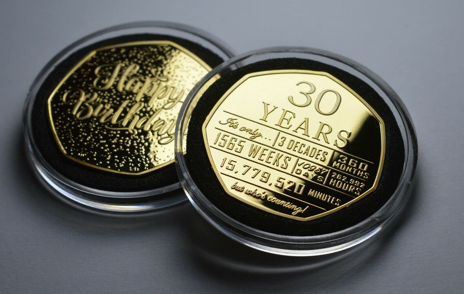 The Commemorative Coin Company 30th Birthday 24ct Gold Commemorative in Capsule. Unique Gift/Present Party/Celebration Ideas 30 Thirty Years