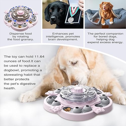 Miniatura 10 de KADTC Rompecabezas para perros medianosgrandes, rompecabezas de soplado lento, alimentador, dispensador de alimentos, nivel de alimentación, nivel
