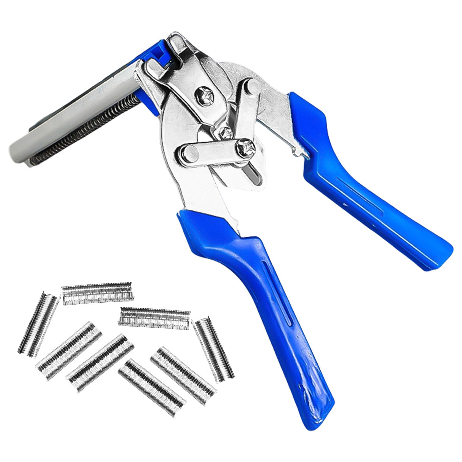 Wire Meshes Fastener Tool with 600 Replacement M Clips Reinforced Grip Design for Rabbits Hutches & Chicken Coops Cages Wire Fastener Pliers Set