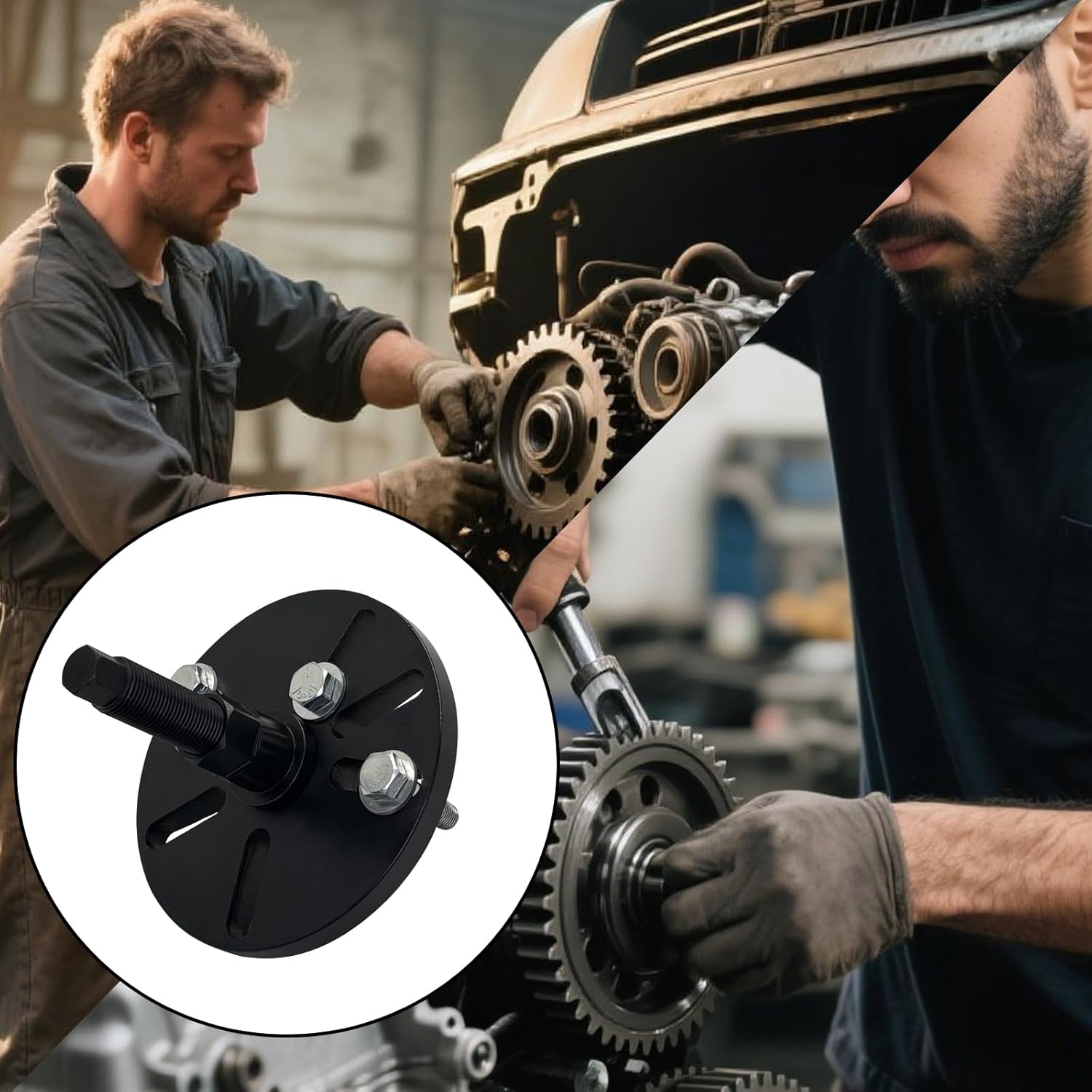 Harmonic Balancer Puller Removal and Install Tool Kit Flywheel Remover Crankshaft Pulley Removal Steering Wheel Pulling Set