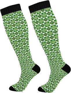 874 Sport Socks Clover Shamrock St Patrick'S Day Dress Crew Socks Funny Crew Socks Casual Calf Socks For Running Travel Sports 40cm