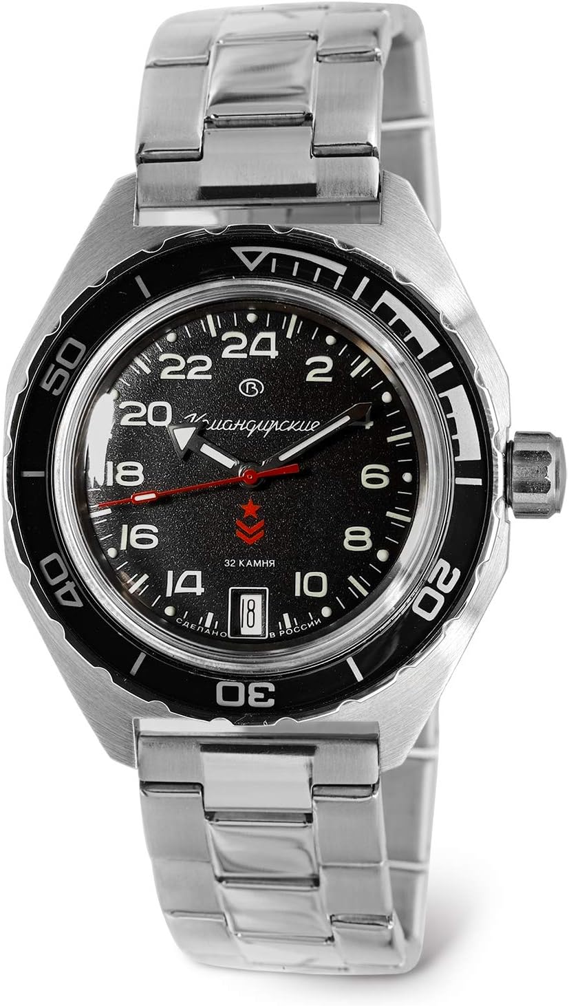 | Komandirskie K-65 Russian Military Self-Winding Diver Watch | 24 Hour Dial | WR 200m | Fashion | Business | Men's Casual Watches | Model 650541